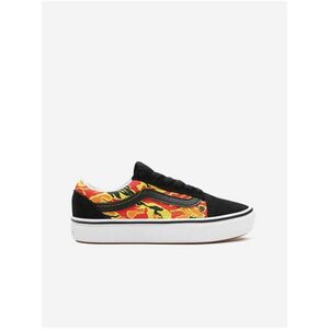 Oranžovo-čierne detské vzorované semišové tenisky VANS Flame Camo vyobraziť