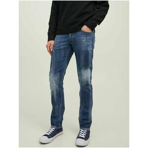 Tmavomodré slim fit rifle Jack & Jones Glenn vyobraziť