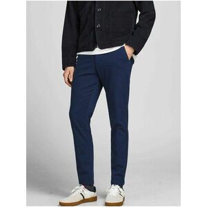 Tmavomodré slim fit nohavice Jack & Jones Stollie vyobraziť