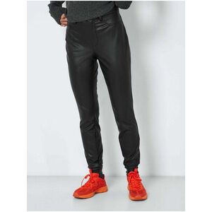 Čierne koženkové skinny fit nohavice Noisy May Elly vyobraziť