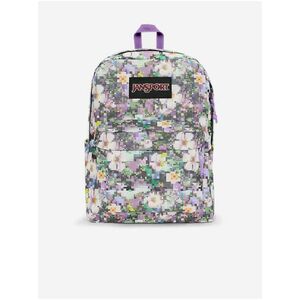 Čierno-ružový dámsky kvetovaný batoh Jansport Superbreak Plus vyobraziť