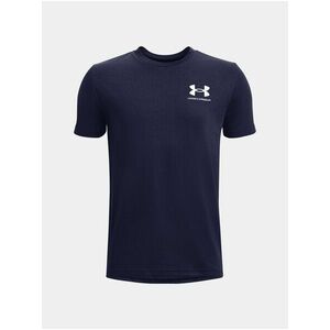 Tmavomodré tričko Under Armour UA B SPORTSTYLE LEFT CHEST SS vyobraziť