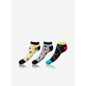 Súprava troch párov unisex ponožiek v žltej, šedej a čiernej farbe Bellinda CRAZY IN-SHOE SOCKS 3x vyobraziť