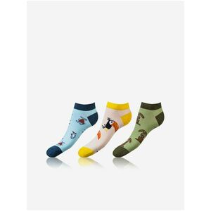 Súprava troch párov unisex ponožiek v modrej, žltej a zelenej farbe Bellinda CRAZY IN-SHOE SOCKS 3x vyobraziť