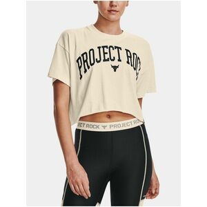 Krémové tričko Under Armour UA Pjt Rck SS Crop vyobraziť