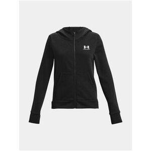 Čierna dievčenská športová mikina na zips s kapucňou Under Armour Rival Fleece LU FZ vyobraziť