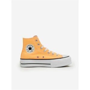 Oranžové dámske členkové tenisky na platforme Converse Chuck Taylor All Star Lift vyobraziť