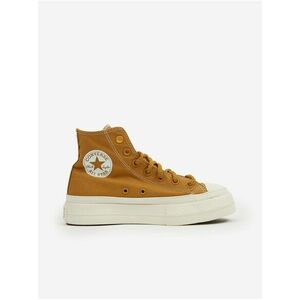 Horčicové dámske členkové tenisky na platforme Converse Chuck Taylor All Star Lift vyobraziť