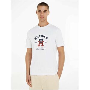 Biele pánske tričko Tommy Hilfiger Curved Monogram Tee vyobraziť