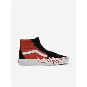 Oranžovo-čierne pánske tenisky VANS SK8-Hi Flame vyobraziť