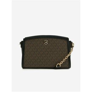 Tmavo hnedá dámska vzorovaná crossbody kabelka Michael Kors vyobraziť