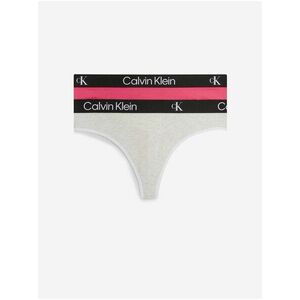 Nohavičky pre ženy Calvin Klein Underwear - tmavoružová, svetlosivá vyobraziť