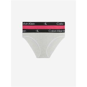 Nohavičky pre ženy Calvin Klein Underwear - tmavoružová, svetlosivá vyobraziť