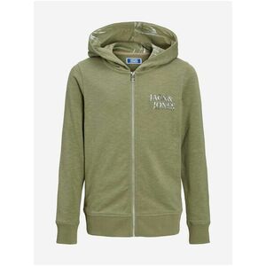 Zelená chlapčenská mikina na zips s kapucňou Jack & Jones Crayon vyobraziť