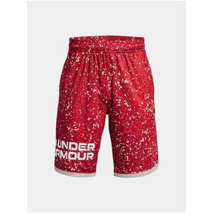 Červené chlapčenské vzorované šortky Under Armour UA Stunt 3.0 Plus Shorts vyobraziť