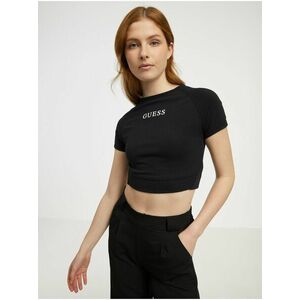 Čierny dámsky crop top Guess Aline vyobraziť