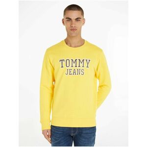 Mikiny bez kapuce pre mužov Tommy Jeans - žltá vyobraziť