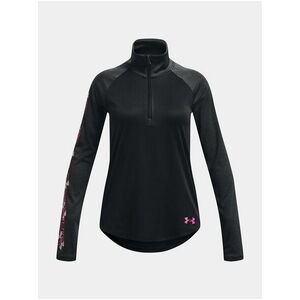 Čierne dievčenské športové tričko Under Armour UA Tech Graphic 1/2 Zip vyobraziť