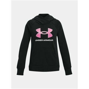 Ružovo-čierna dievčenská športová mikina Under Armour Rival Fleece BL Hoodie vyobraziť