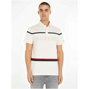 Krémové pánske polo tričko Tommy Hilfiger vyobraziť