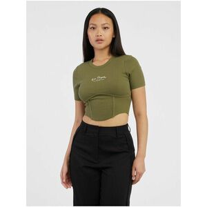 Kaki dámsky crop top ONLY Lola vyobraziť