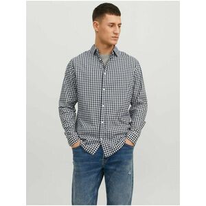 Bielo-modrá pánska kockovaná košeľa Jack & Jones Gingham vyobraziť