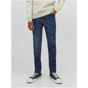 Tmavomodré chlapčenské slim fit džínsy Jack & Jones Glenn vyobraziť