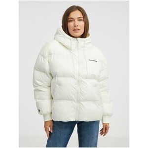 Krémová dámska prešívaná oversize bunda Converse Short Puffer Jacket vyobraziť