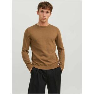 Hnedý pánsky basic sveter Jack & Jones Basic vyobraziť