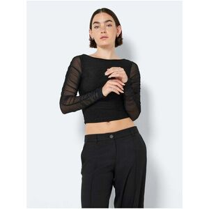 Čierne dámske crop top tričko Noisy May Louise vyobraziť