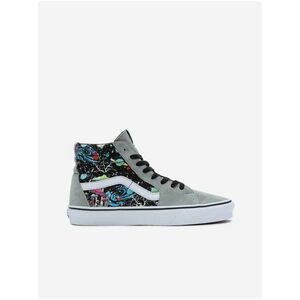 Šedo-čierne pánske členkové vzorované tenisky VANS Sk8-Hi Glow vyobraziť