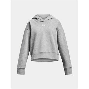 Svetlosivá mikina Under Armour UA Rival Fleece Crop Hoodie vyobraziť