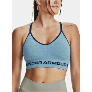 Modrá dámska vzorovaná športová podprsenka Under Armour UA Seamless Low Long Htr Bra vyobraziť