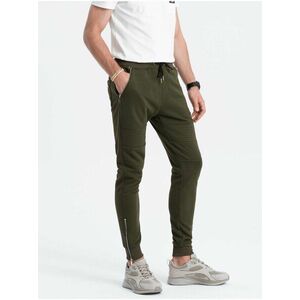 Khaki pánske tepláky Ombre Clothing vyobraziť