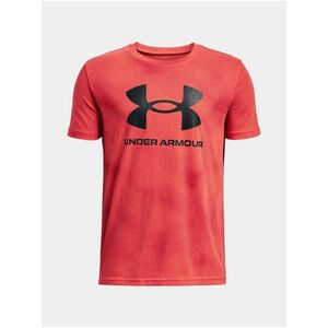 Červené chlapčenské vzorované tričko Under Armour Sportstyle vyobraziť