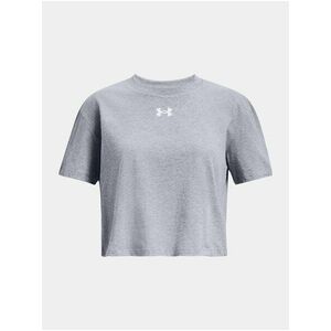 Svetlosivé dievčenské crop top tričko Under Armour Sportstyle vyobraziť