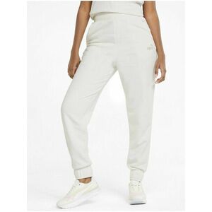 Krémové dámske tepláky Puma ESS+ Embroidery High-Waist Pants vyobraziť