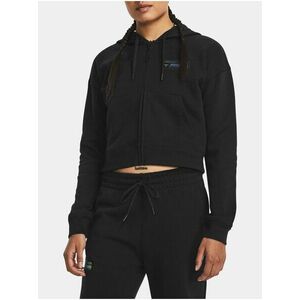 Čierna crop top mikina Under Armour Pjt Rck HW Terry FZ Q4-BLK vyobraziť