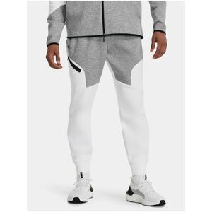 Šedo-biele športové tepláky Under Armour UA Unstoppable Flc Joggers vyobraziť