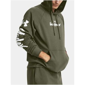 Kaki mikina Under Armour UA Rival Fleece Graphic HD vyobraziť