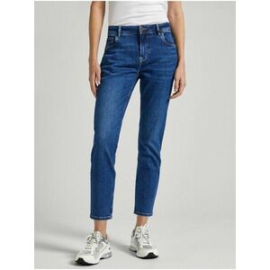 Modré dámske skrátené straight fit Jeans Pepe Jeans vyobraziť