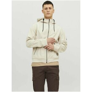 Béžová pánska softsehellová bunda Jack & Jones Basic vyobraziť