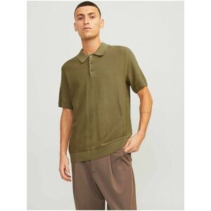 Khaki pánske polo tričko Jack & Jones Blusandri vyobraziť