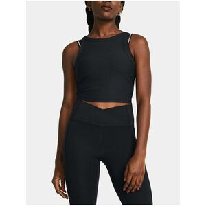 Čierne športové tielko Under Armour Meridian Rib Crop Tank vyobraziť