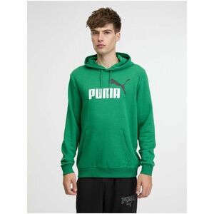 Zelená pánska mikina s kapucňou Puma ESS+ 2 Col Big Logo Hoodie TR vyobraziť