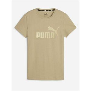 Béžové dámske tričko Puma ESS+ Metallic Logo Tee vyobraziť