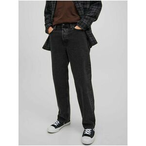 Čierne pánske straight fit džínsy Jack & Jones Eddie vyobraziť