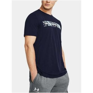 Tmavomodré tričko Under Armour UA CAMO CHEST STRIPE SS vyobraziť