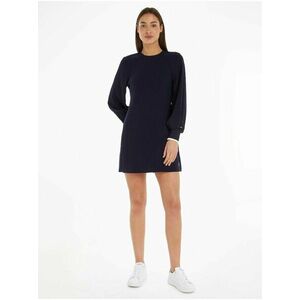 Tmavomodré dámske minišaty Tommy Hilfiger Cuff Short Dress vyobraziť