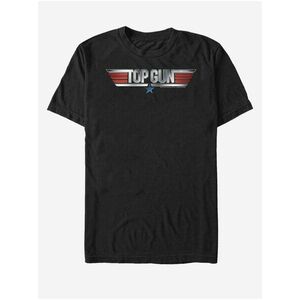 Čierne unisex tričko Paramount Top Gun 3D Logo vyobraziť